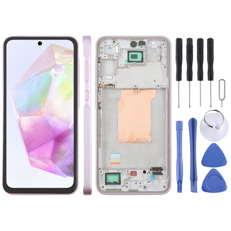 For Galaxy A35 SM-A356B incell LCD Screen Digitizer Full Assembly with Frame, Not Supporting Fingerprint Identification, For Samsung Galaxy A35