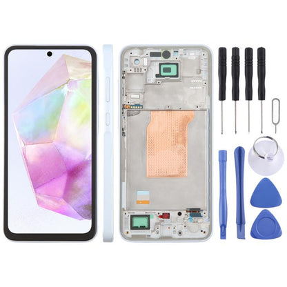 For Galaxy A35 SM-A356B incell LCD Screen Digitizer Full Assembly with Frame, Not Supporting Fingerprint Identification, For Samsung Galaxy A35