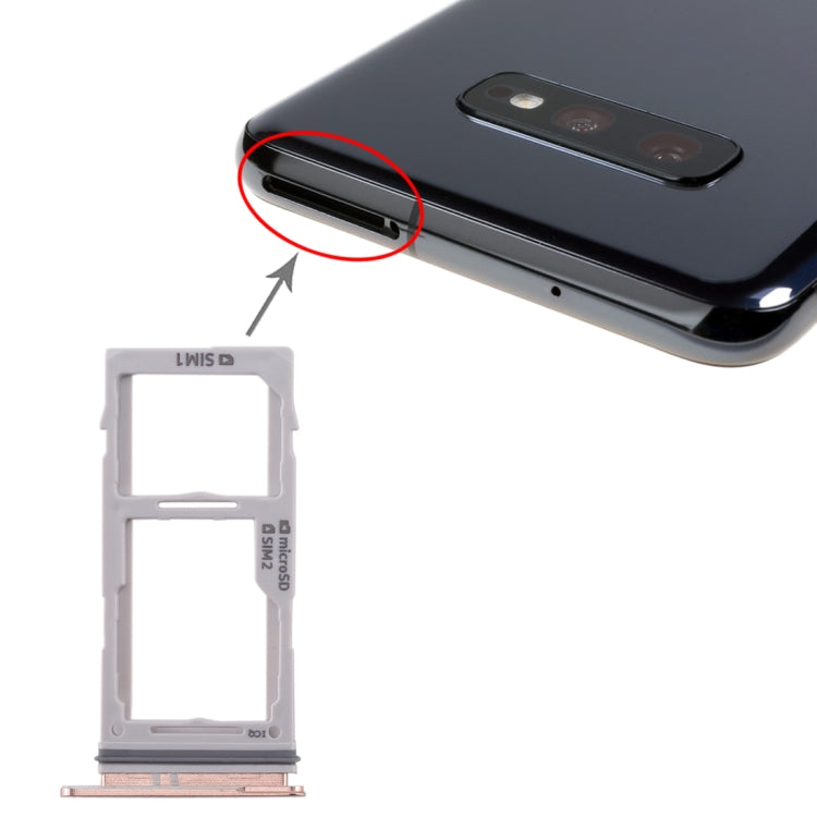For Galaxy S10+ / S10 / S10e SIM Card Tray + SIM Card Tray / Micro SD Card Tray