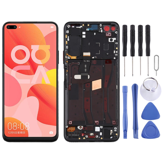 LCD Screen and Digitizer Full Assembly with Frame for Huawei Nova 6 4G, For Huawei Nova 6 4G