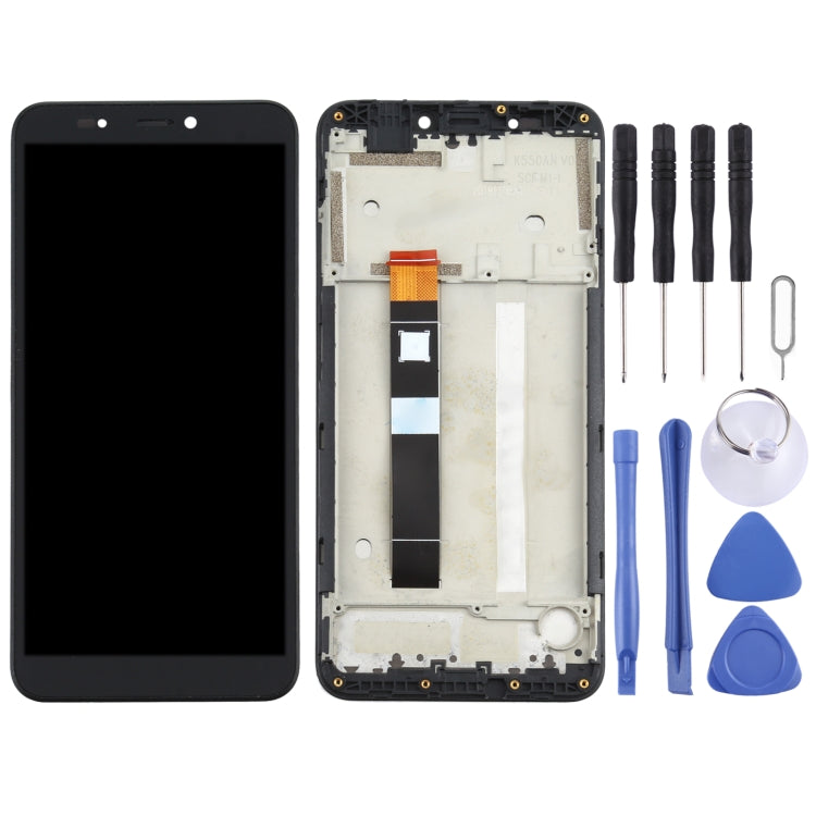 Original LCD Screen and Digitizer Full Assembly With Frame for Nokia C2, For Nokia C2