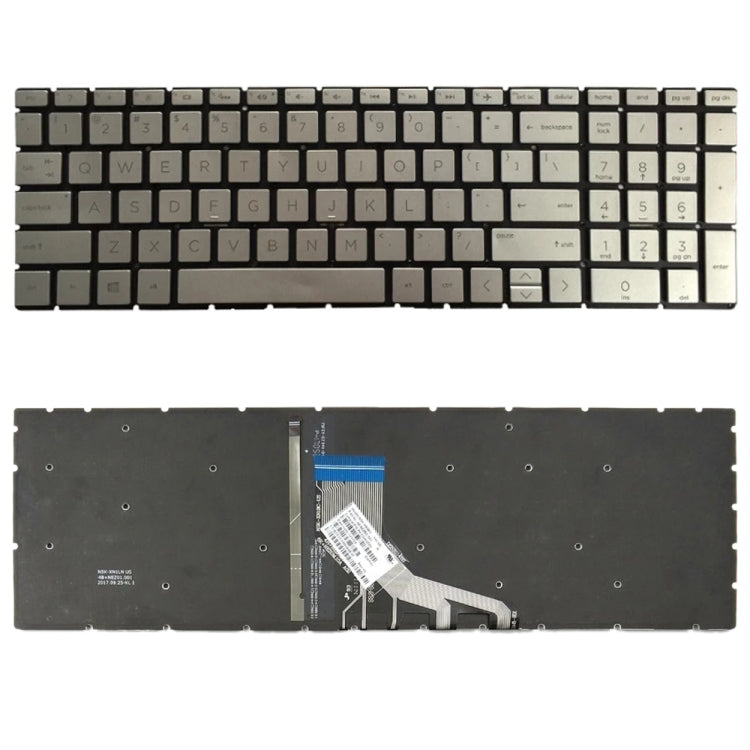 US Version Keyboard with Keyboard Backlight for HP 15-DA 15-DA0002DX 15-DA0008CA 15-DB 15-DB0003CA TPN-C135 TPN-C136, For HP 15-DB, For HP 15-DA