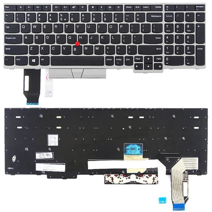 US Version Keyboard for Lenovo Thinkpad E580 E585 E590 E595 T590 P53S L580 L590 P52 P72 P53 P73, For Lenovo Thinkpad E580 (Silver), For Lenovo Thinkpad E580 (Black)