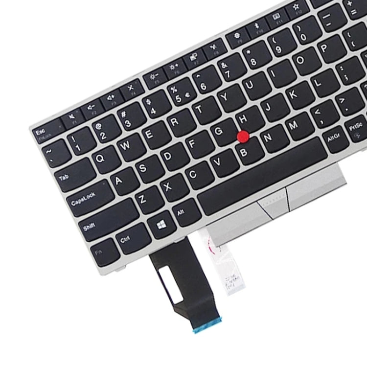 US Version Keyboard for Lenovo Thinkpad E580 E585 E590 E595 T590 P53S L580 L590 P52 P72 P53 P73, For Lenovo Thinkpad E580 (Silver), For Lenovo Thinkpad E580 (Black)