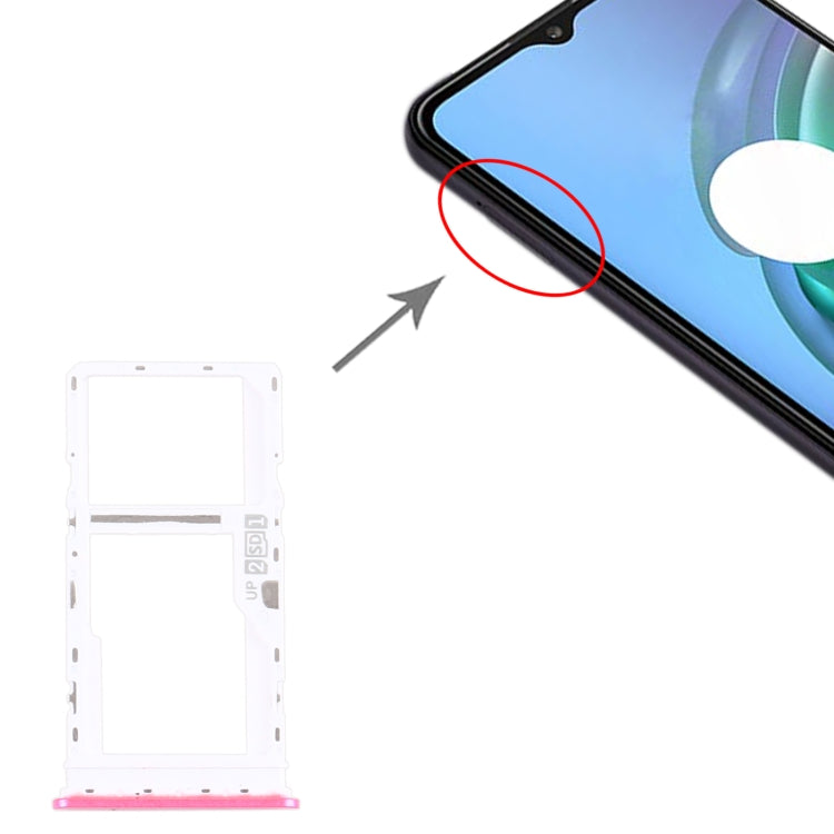 SIM Card Tray + SIM Card Tray / Micro SD Card Tray for Motorola Moto G10 XT2127-2, For Motorola Moto G10, For Motorola Moto G10(Pink)