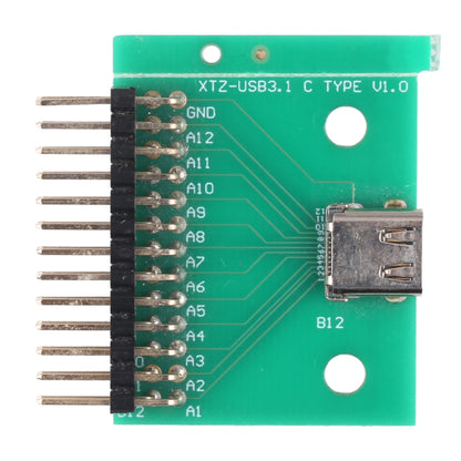 Double-sided Positive and Negative Type C Female Test Board USB 3.1 with PCB 24P Female Connector, Type C Female