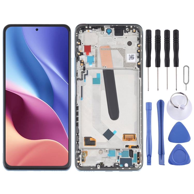 OLED Material LCD Screen and Digitizer Full Assembly With Frame for Xiaomi Redmi K40 / Redmi K40 Pro / Redmi K40 Pro+ / Mi 11i / Poco F3 / M2012K11AC M2012K11C M2012K11AG M2012K11G, For Xiaomi Redmi K40