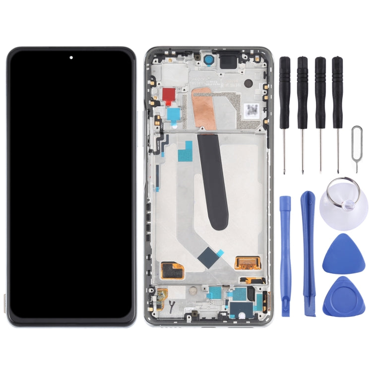 OLED Material LCD Screen and Digitizer Full Assembly With Frame for Xiaomi Redmi K40 / Redmi K40 Pro / Redmi K40 Pro+ / Mi 11i / Poco F3 / M2012K11AC M2012K11C M2012K11AG M2012K11G, For Xiaomi Redmi K40