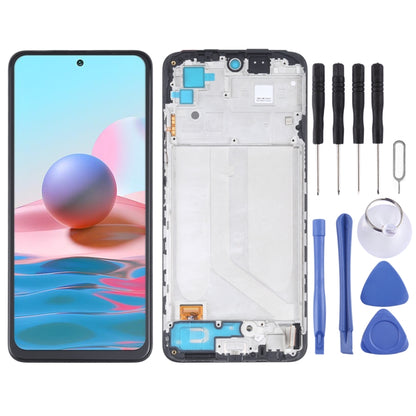 OLED Material LCD Screen and Digitizer Full Assembly With Frame for Xiaomi Redmi Note 10 4G / Redmi Note 10s 4G / Redmi Note 11 SE India / Poco M5s  M2101K7AI M2101K7AG M2101K7BG M2101K7BI M2101K7BNY�����������������������������������������������������...