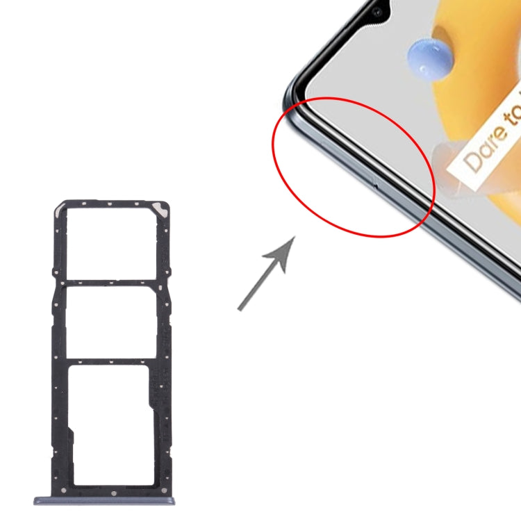 For OPPO Realme C20 / Realme C20A RMX3063, RMX3061  SIM Card Tray + SIM Card Tray + Micro SD Card Tray