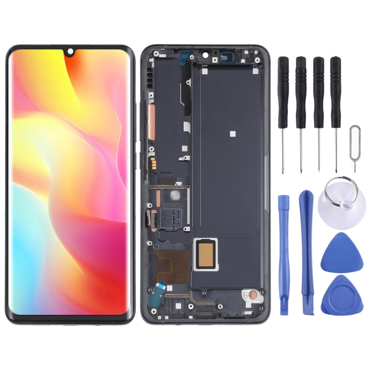 AMOLED Material LCD Screen and Digitizer Full Assembly With Frame for Xiaomi Mi Note 10 Lite M2002F4LG , For Xiaomi Mi Note 10 Lite (AMOLED)