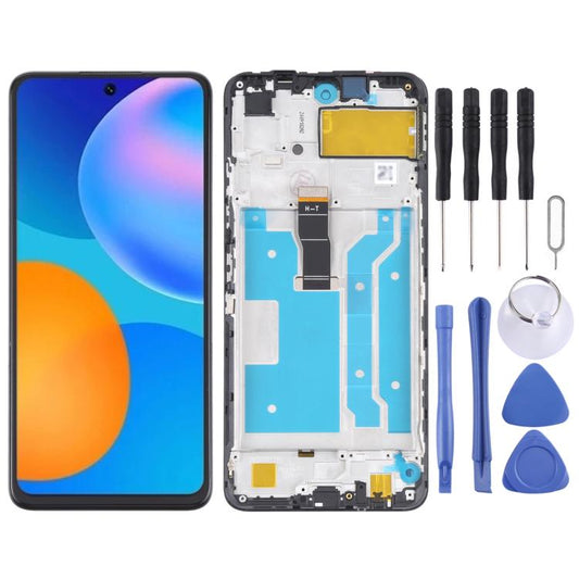 LCD Screen and Digitizer Full Assembly With Frame for Huawei Y7a, For Huawei Y7a