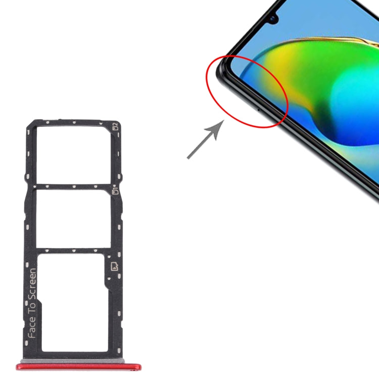 For ZTE Blade V40 Vita SIM Card Tray + SIM Card Tray + Micro SD Card Tray