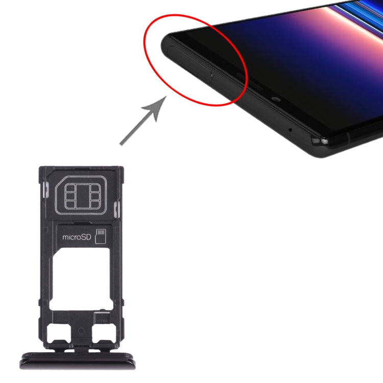 SIM Card Tray + Micro SD Card Tray for Sony Xperia 1 / Xperia XZ4, For Sony Xperia 1 / Xperia XZ4