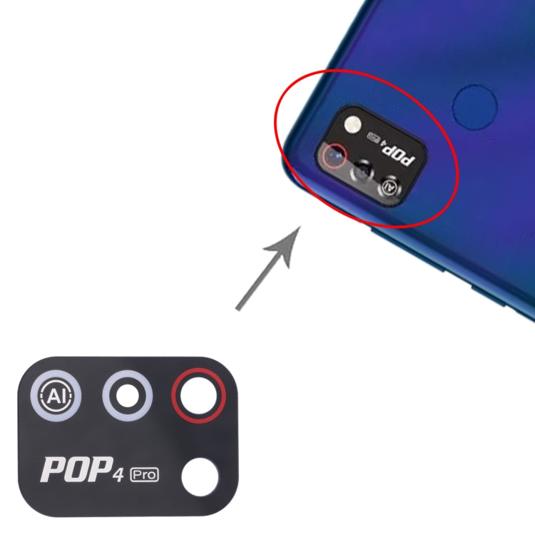For Tecno Pop 4 Pro 10pcs Back Camera Lens, For Tecno Pop 4 Pro