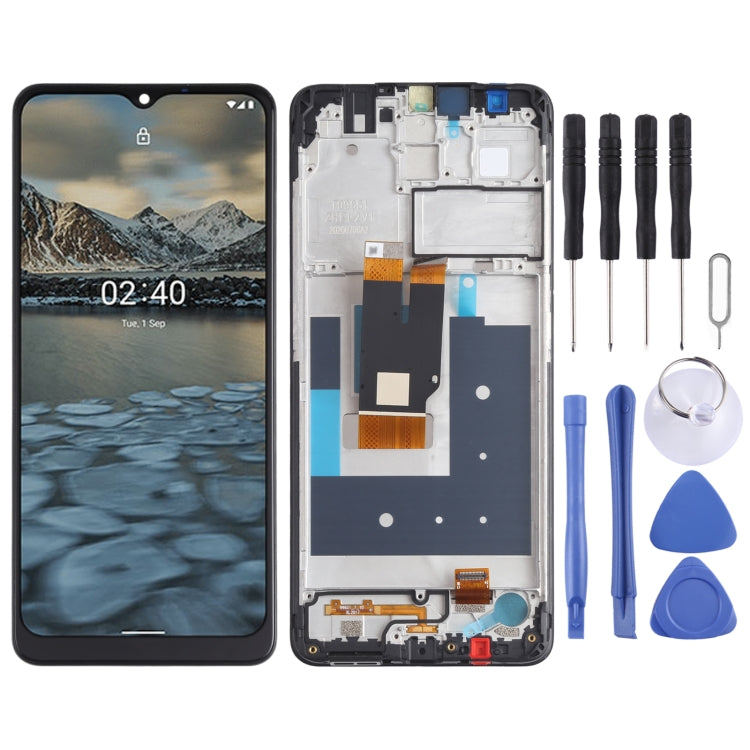 LCD Screen and Digitizer Full Assembly with Frame for Nokia 2.4 TA-1277 TA-1275 TA-1274 TA-1270, For Nokia 2.4
