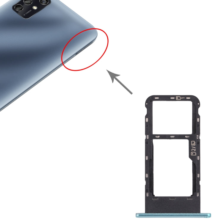 SIM Card Tray + Micro SD Card Tray for ZTE Blade V2020 Smart, For ZTE Blade V2020 Smart(Frosted green)
