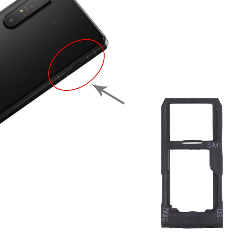SIM Card Tray + SIM Card Tray / Micro SD Card Tray for Sony Xperia 1 II / Xperia 5 II / Xperia 10 II, For Sony Xperia 1 II / Xperia 5 II / Xperia 10 II