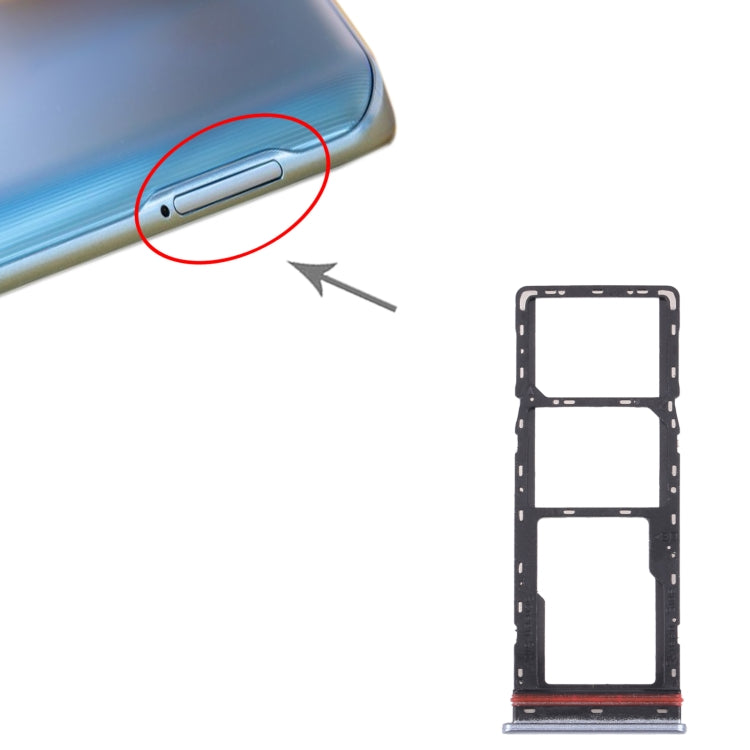 For Tecno Camon 17P CG7 SIM Card Tray + SIM Card Tray + Micro SD Card Tray, For Tecno Camon 17P