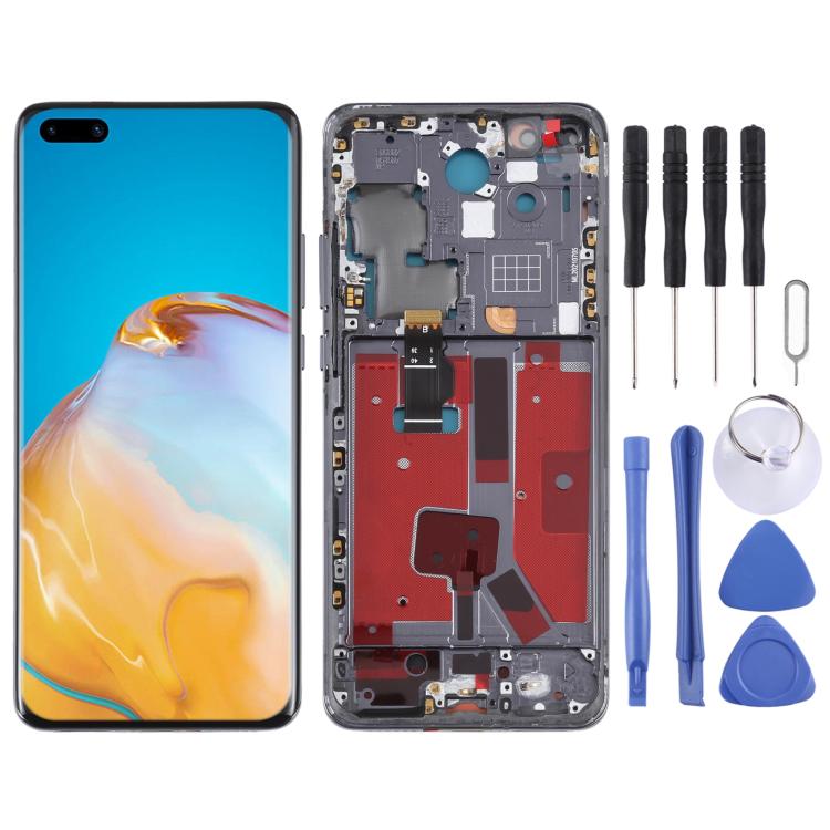 Original LCD Screen For Huawei P40 Pro Digitizer Full Assembly with Frame, For Huawei P40 Pro