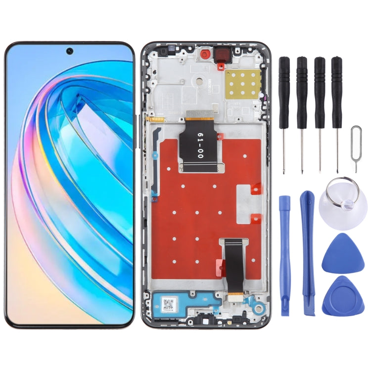 Original LCD Screen For Honor X8a Digitizer Full Assembly with Frame, For Honor X8a (Original)