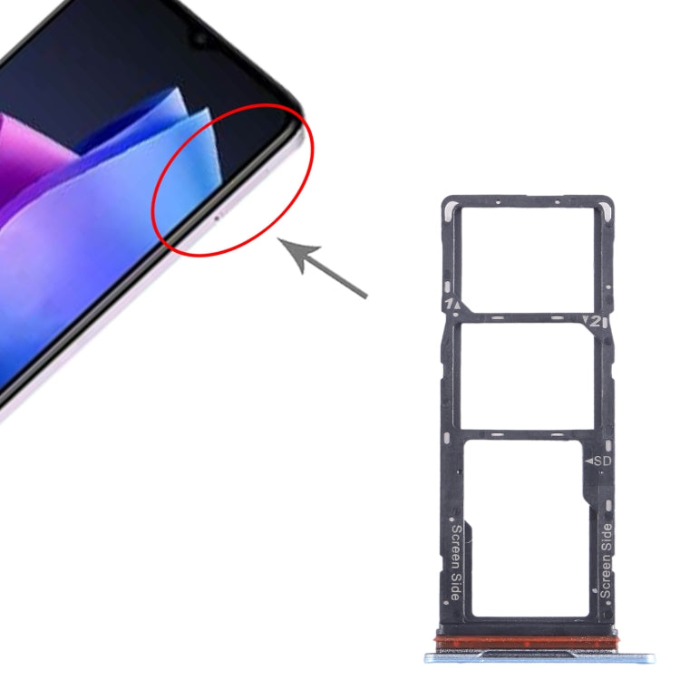 For Tecno Pop 7 BF6 SIM Card Tray + SIM Card Tray + Micro SD Card Tray, For Tecno Pop 7