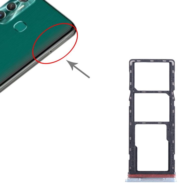 For Infinix Hot 11 X662 SIM Card Tray + SIM Card Tray + Micro SD Card Tray