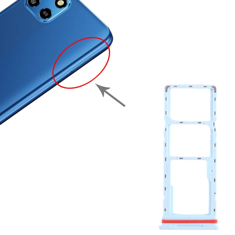 For Infinix Smart 6 HD X6512 SIM Card Tray + SIM Card Tray + Micro SD Card Tray, For Infinix Smart 6 HD(Baby Blue)