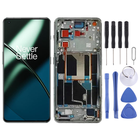For OnePlus 11 PHB110 CPH2449 CPH2447 Original AMOLED LCD Screen Digitizer Full Assembly with Frame, For OnePlus 11(Green), For OnePlus 11(Gold), For OnePlus 11(Original)