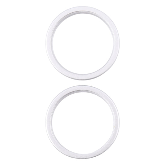 For iPhone 16 2pcs/set Rear Camera Glass Lens Metal Outside Protector Hoop Ring, For iPhone 16