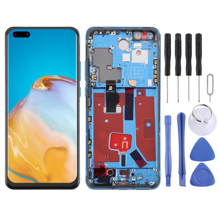 For Huawei P40 Pro TFT LCD Screen Digitizer Full Assembly with Frame, Not Supporting Fingerprint Identification