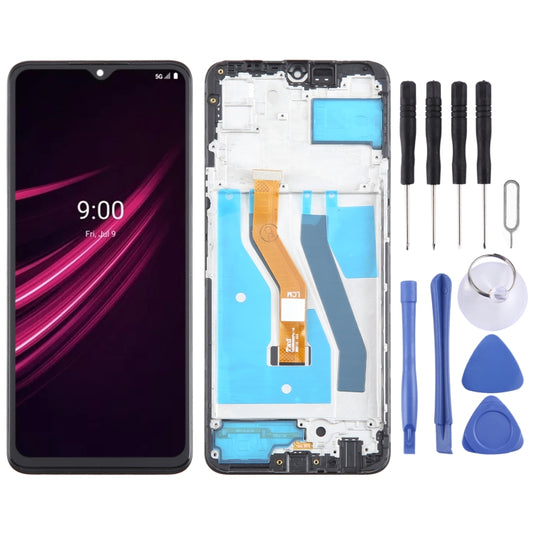 For T-Mobile REVVL V+ 5G LCD Screen Digitizer Full Assembly with Frame, For T-Mobile REVVL V+ 5G(with Frame)