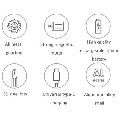 25 in 1 Original Xiaomi Mijia Electric Precision Screwdriver Kit Rechargeable Magnetic Aluminum Case