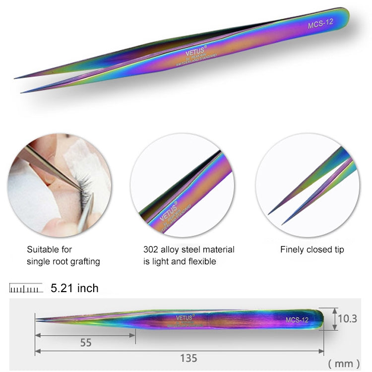Vetus MCS-12 Bright Color Tweezers, Vetus MCS-12, Vetus MCS-12(Blue)
