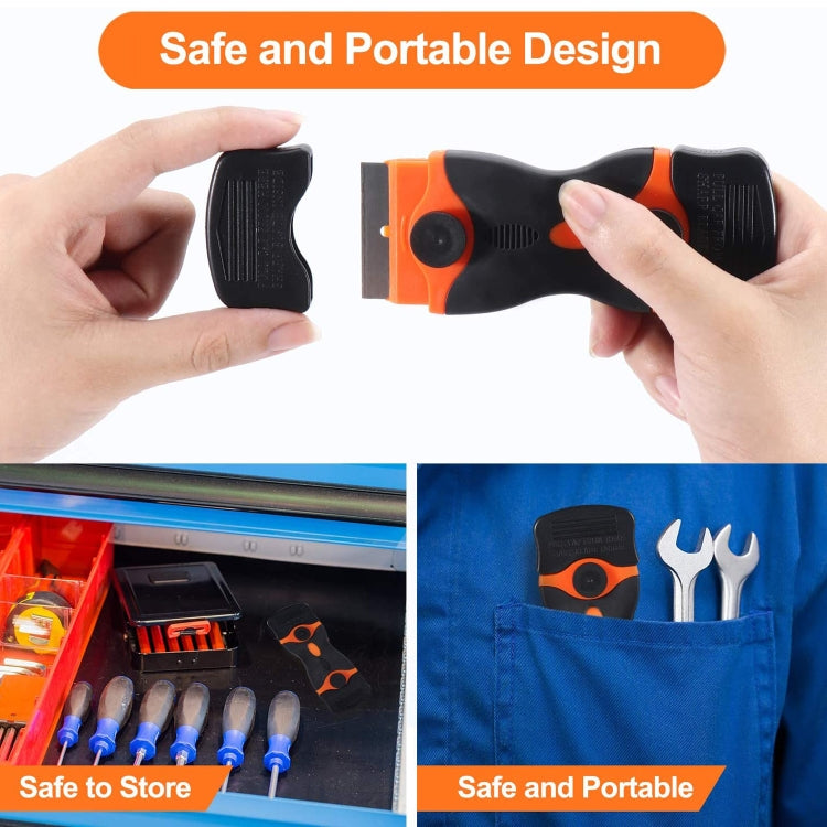 Double Headed Scraper Blade Glue Squeegee Remover Cleaner Tool, Double Headed (Yellow), Double Headed  (Orange), Double Headed  (Blue)