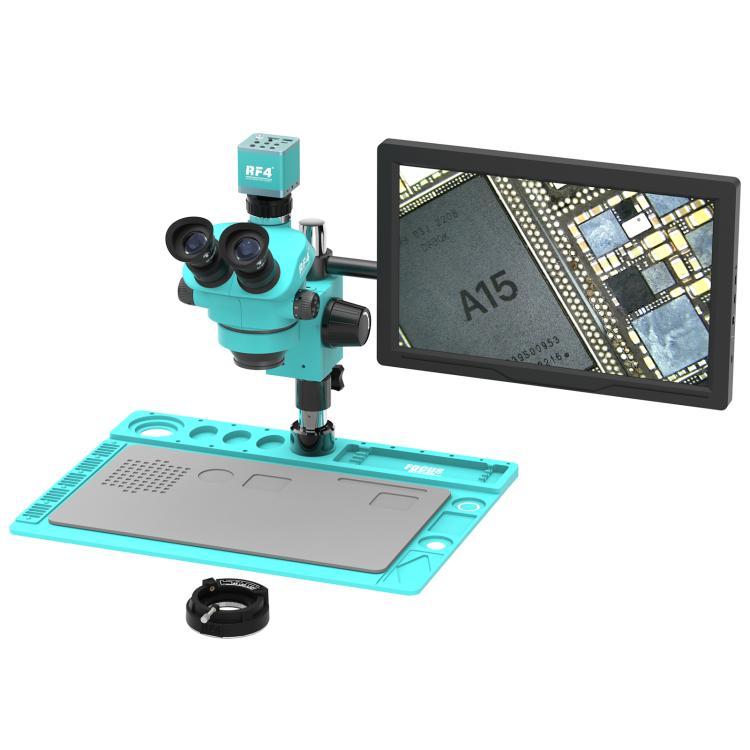 RF4 RF7050TVD2-4KC1-M156 7-50X Electronic Trinocular Microscope with 15.6-inch 4K Monitor & 4K Camera, RF7050TVD2-4KC1-M156