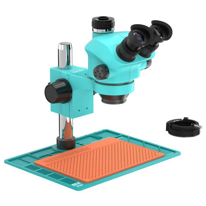 RF4 RF-7050-PO4 7.0X-50X Trinocular Stereo Microscope with PO4 Aluminum Alloy Base, RF-7050-PO4