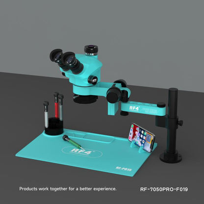 RF4 RF7050PRO-FO19 360 Degree Adjustable Universal Telescopic Rotating Lifting Microscope with Silicone Pad, RF7050PRO-FO19