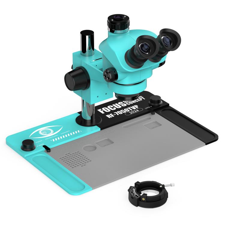 RF4 RF7050TVP 7-50X Synchronous Zoom Trinocular Stereo Microscope with Big Base, RF7050TVP
