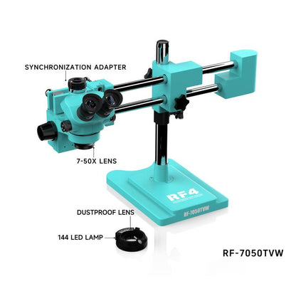 RF4 RF-7050TVW High-definition Binocular Stereo Continuous Zoom Industrial Microscope, RF-7050TVW