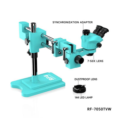 RF4 RF-7050TVW High-definition Binocular Stereo Continuous Zoom Industrial Microscope, RF-7050TVW