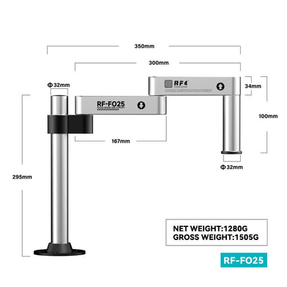 RF4 RF-FO25 360-Degree Rotating Lift Adjustable Microscope Swing Arm Stand, RF-FO25
