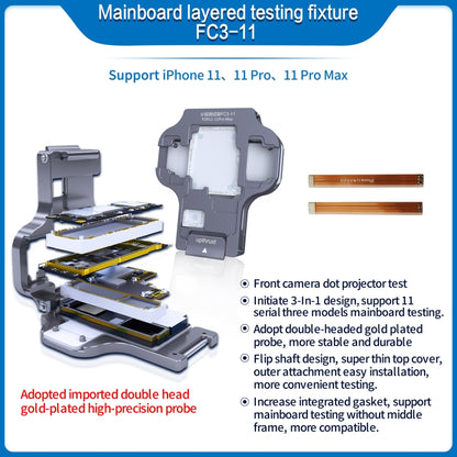 Aixun FC3-11 Mainboard Layered Testing Fixture for iPhone 11/11 Pro/11Pro Max, Aixun FC3-11