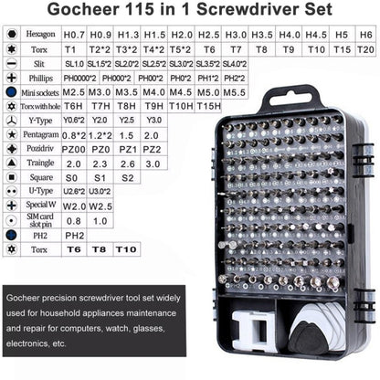 115 in 1 Precision Screw Driver Mobile Phone Computer Disassembly Maintenance Tool Set