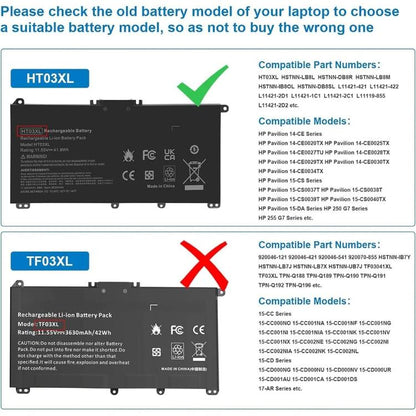 Laptop Battery Replacement for HP Pavilion 14 15 17 15-CS 15-DA 15-DB 15-DW Series