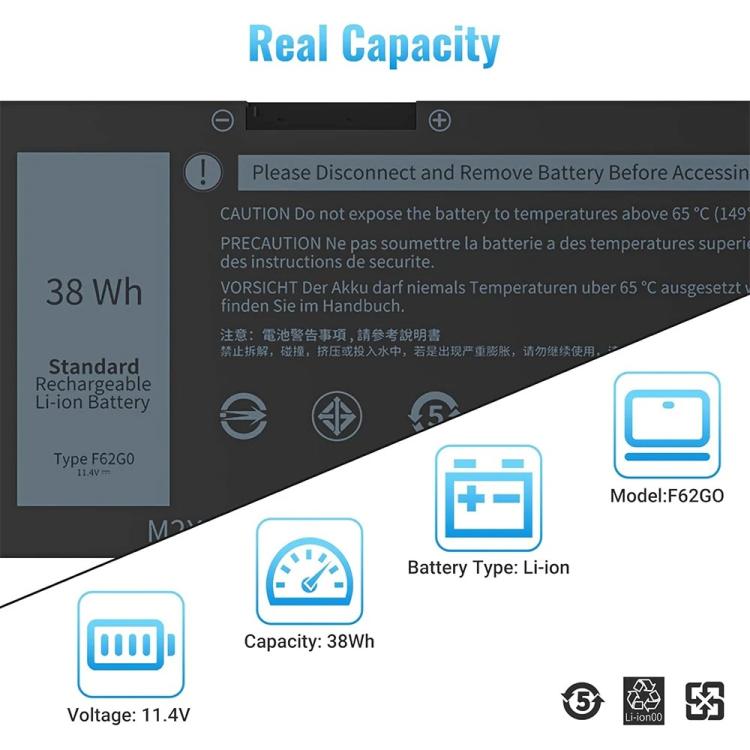 Laptop Battery For Dell Inspiron 5370 13-7370 7380 7373 P87G F62G0