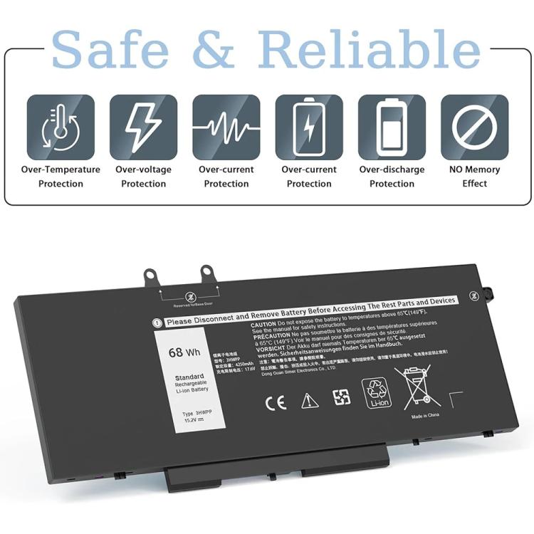 Laptop Battery for Dell Latitude 5401 5410 5411 5501 5510 5511 Precision 3541 3551
