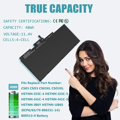 Laptop Batteries For HP EliteBook 840G3 848G3 840G4 850G3 848G4 850G4, CS03XL 11.4V 46.5Wh
