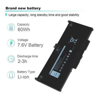 7600mAh Laptop Battery For Dell Latitude 5300 5310 7300 7400