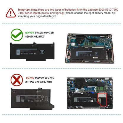 7600mAh Laptop Battery For Dell Latitude 5300 5310 7300 7400
